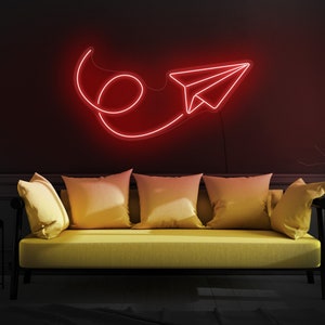 Paper Airplane Neon Sign, Paper Plane Led Sign, Airplane Neon Sign, Paper Airplane Sign, Paper Airplane Wall Art, Paper Airplane Decor