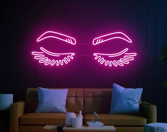 Eyelashes Neon Sign, Lashes Neon Sign, Lashes Led Light, Lashes Led Sign, Beauty Salon Neon Sign, Lashes Wall Art, Eyelashes Wall Decor