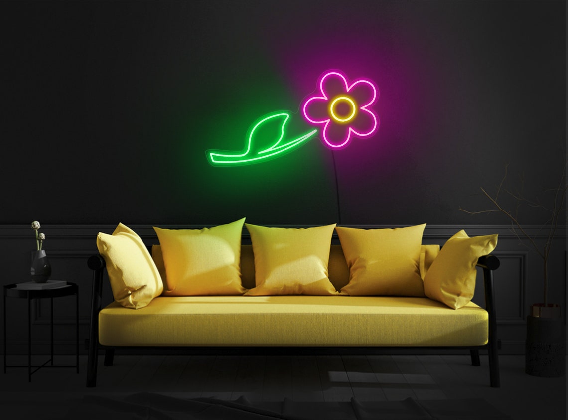 Flower Neon Signflower Neon Light Signflower Led Etsy