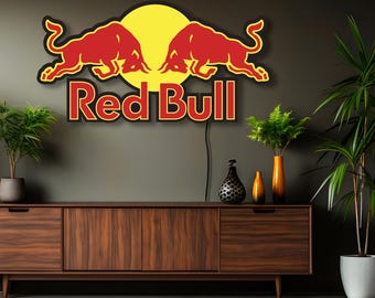 Red Bull Neon Sign, Red Bull Racing Logo,red Bull Led Sign,red