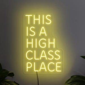 This is a high class place neon sign, Party neon sign, Western neon sign, Western party sign, Western art decor, High class place art decor