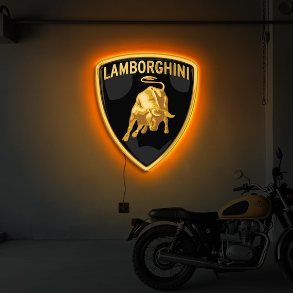 ランボルギーニ RGB LED ウォールサイン、カスタムガレージサインの