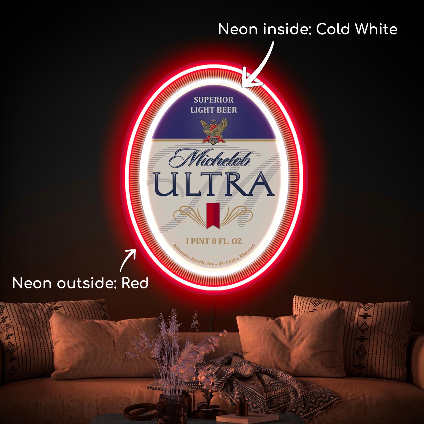 Michelob Ultra Neon Sign, Michelob Ultra Beer Logo, Michelob Ultra