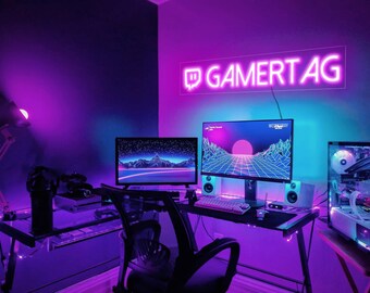 Enseigne au néon gamer tag, enseigne lumineuse gamer tag, enseigne gamer tag, enseigne de salle de jeux personnalisée, led gamer tag personnalisée, enseigne au néon gamer room