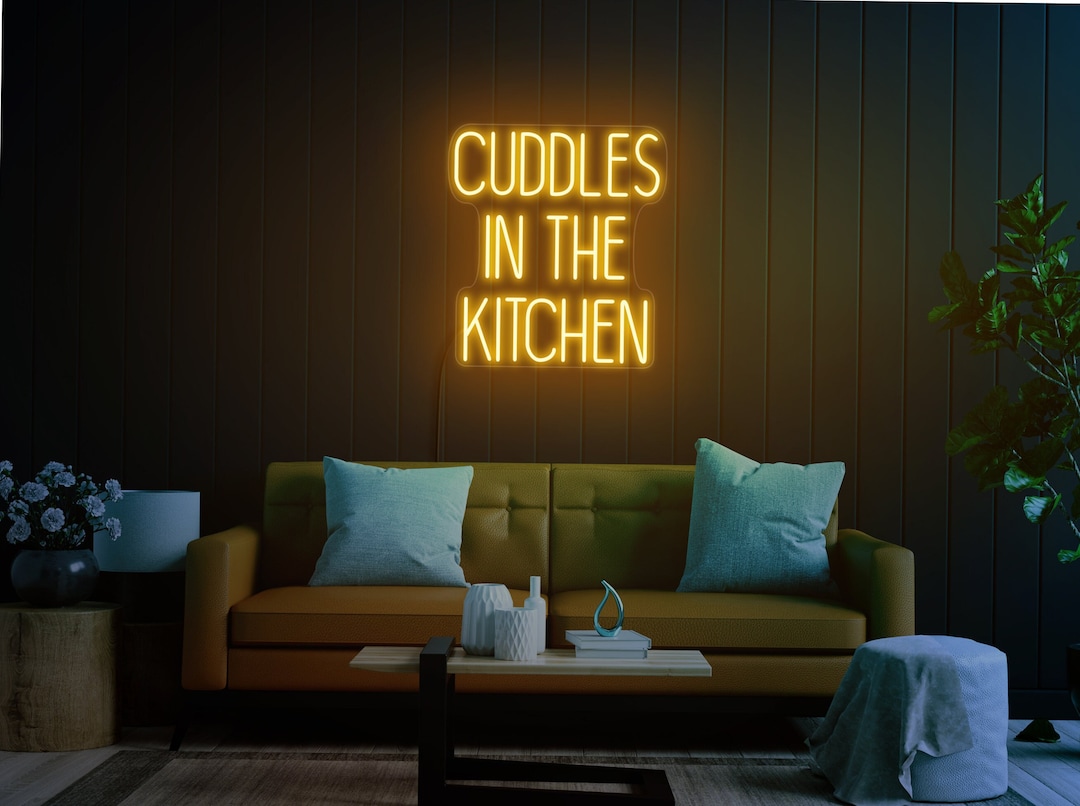 Cuddles in the Kitchen Neon Sign, Cuddles Neon Sign, Neon Sign Kitchen, Kitchen Wall Sign Cuddles in the Kitchen Neon Sign, Cuddles Neon Sign, Neon Sign Kitchen, Kitchen Wall Sign