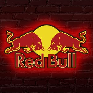 Red bull neon sign, Red bull racing logo,Red bull led sign,Red bull logo light,Red bull racing wall art,Red bull home decor,Racing neon sign