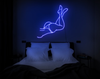 Wanddecoratie lichaam, neonreclame vrouwenlichaam, neonreclame meisje, neonlicht meisje, neonreclame dame, neonreclame lichaam, decor vrouwenlichaam, led-neonreclame