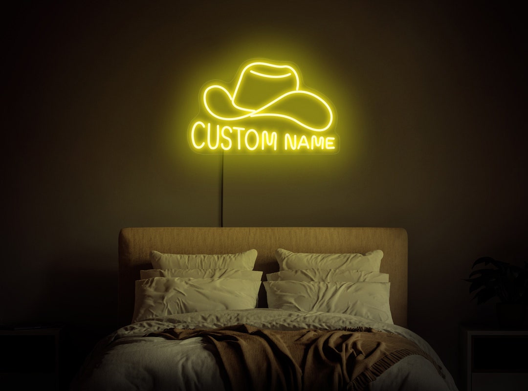 Custom Cowboy Hat Neon Sign Personalized Cowboy Neon Sign - Etsy