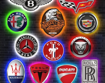 Aangepast neonbord autologo, verlichte muurkunst met autologo, gepersonaliseerde garage-neonbord, garage led-bord, garagebord voor mannen, lichtbord mangrot