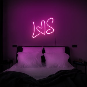 Heart neon sign custom,Heart led sign,Heart initials neon sign,Love neon sign,Love heart neon sign,Neon sign bedroom,Led neon sign