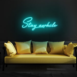 Stay Awhile Neon Sign,stay Awhile Led Sign,stay Awhile Light Sign,stay ...