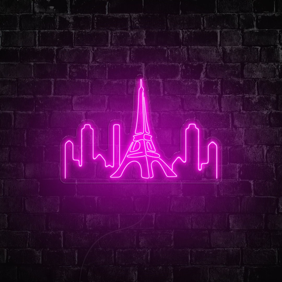 Paris Neon Sign, Paris Led Sign, Paris Skyline Neon Sign, Eifel Tower