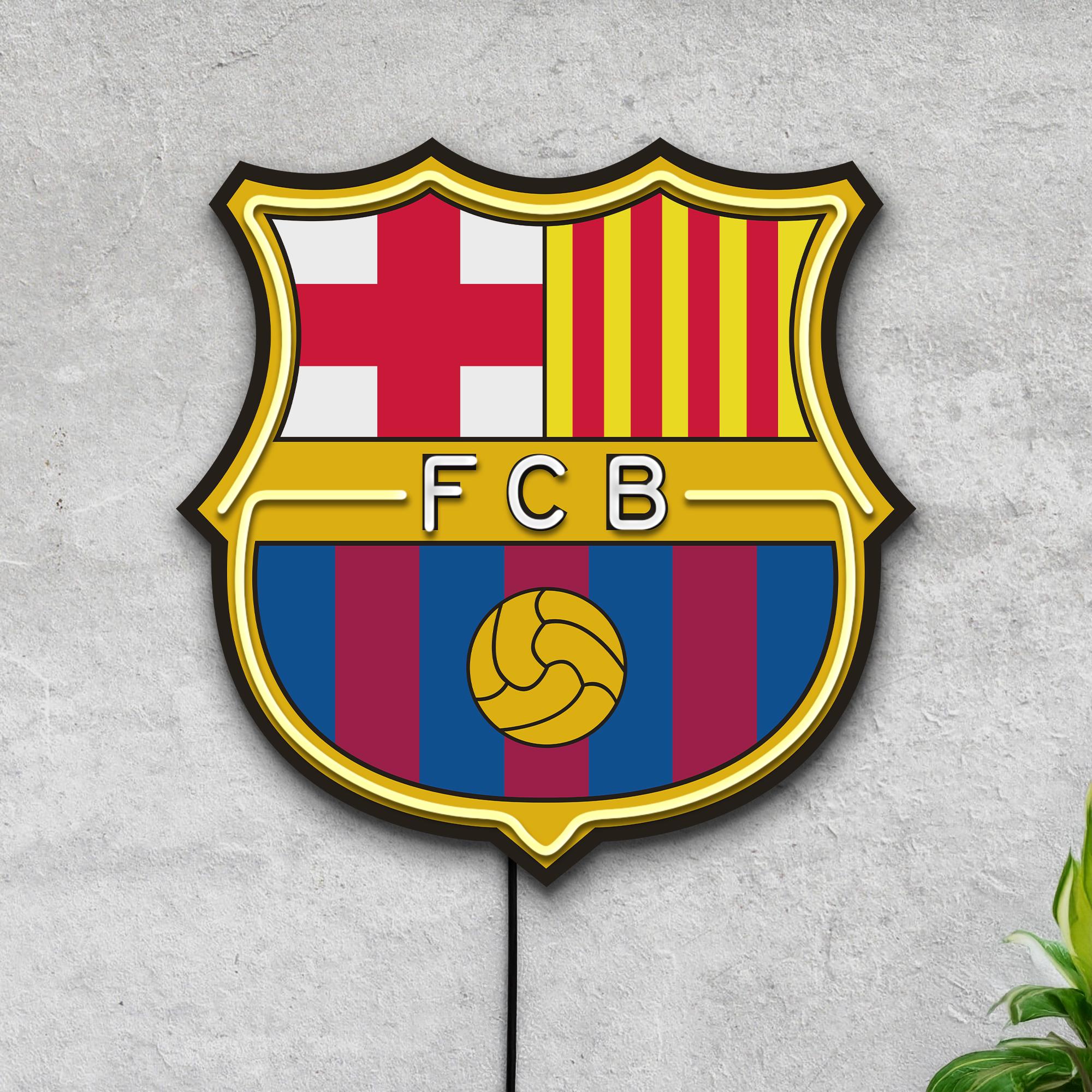 FCバルセロナのネオンサイン、FCバルセロナのロゴサイン、バルセロナの