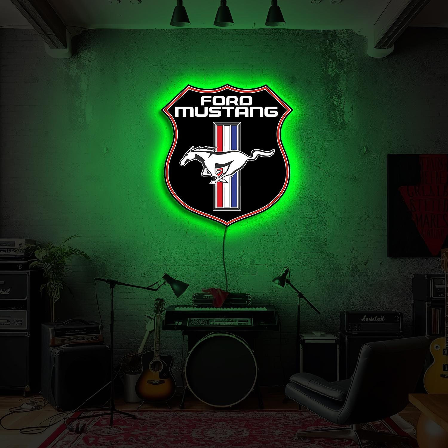 Mustang Neon Sign, Mustang Logo, Mustang Led Sign, Mustang Light