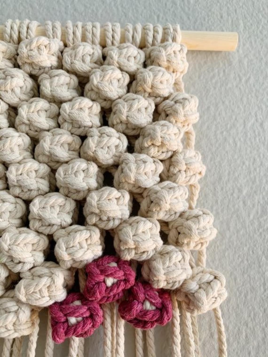 Berry Knot Macrame Wall Hanging Etsy