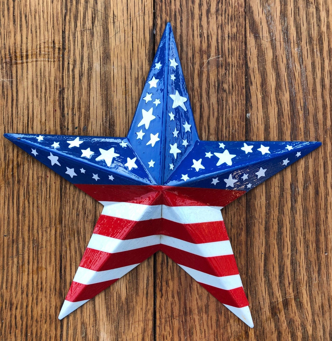 Patriotic American Flag Star Christmas Tree Topper 8x 8 | Etsy UK