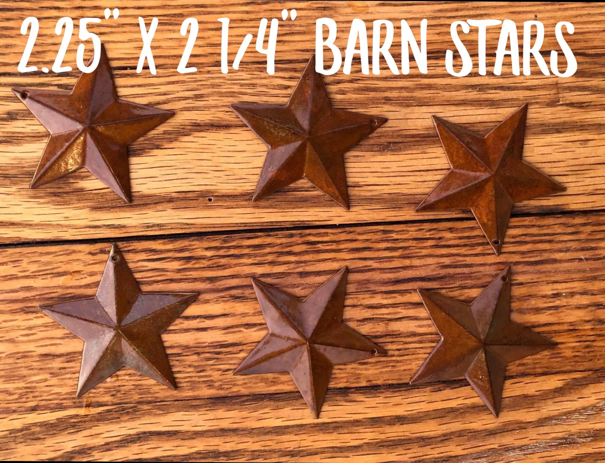 Distressed Farmhouse Stars w/ Enamel Finish/ Set of (6) 2.25”x2 1/4” )Metal Stars- Rustic Barn Stars, Farmhouse Decor, Primitive Americana
