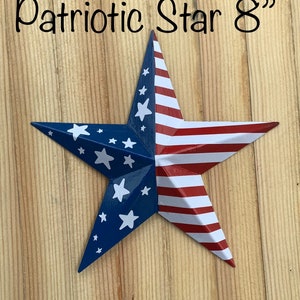 Handcrafted- Rustic Patriotic Flag Star w/ Stars and Stripes, Americana Home Decor,  Wall Star/  Mantle Star/Shelf Sitter/ Rustic Farmhouse