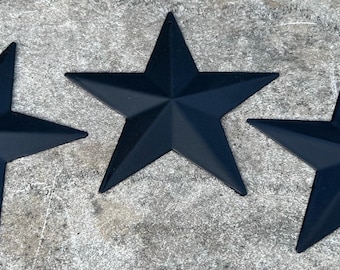 Black Metal Barn Stars/ Set of 3 Stars/ (3) 3.5” Stars / Patriotic Farmhouse/ Distressed Rustic Farmhouse/Country Metal Stars