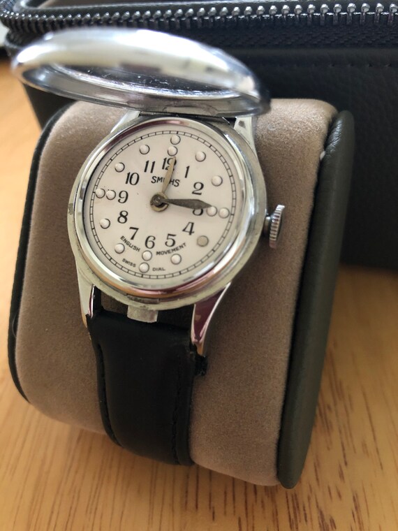 1960s Rare Smiths All English Made Braille Wristwatch with Flip Up Lid in Fine Condition