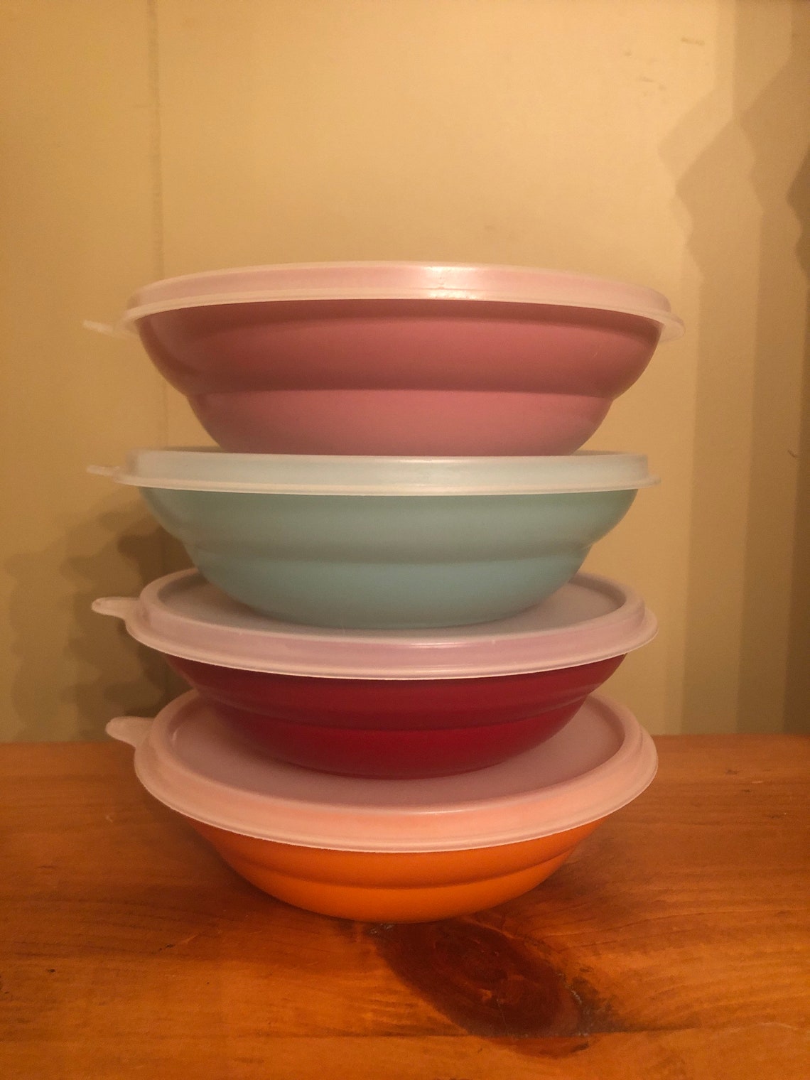 Vintage Tupperware Cereal Bowls 4 with Lids 155552and Etsy