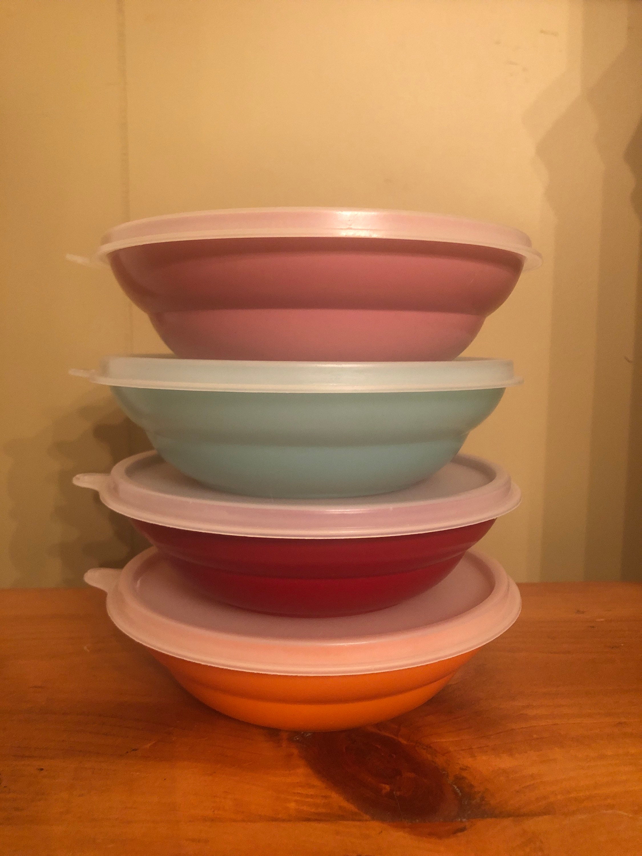 Vintage Tupperware Cereal Bowls 4 with Lids 155552and Etsy