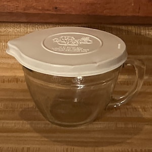 Vintage Pampered Chef Clear 4 Cup Batter Bowl D Handle, Pampered Chef 1  Quart 4 Cup Measuring Cup, Pampered Chef Glass Batter Bowl, 4 Cup 1L 