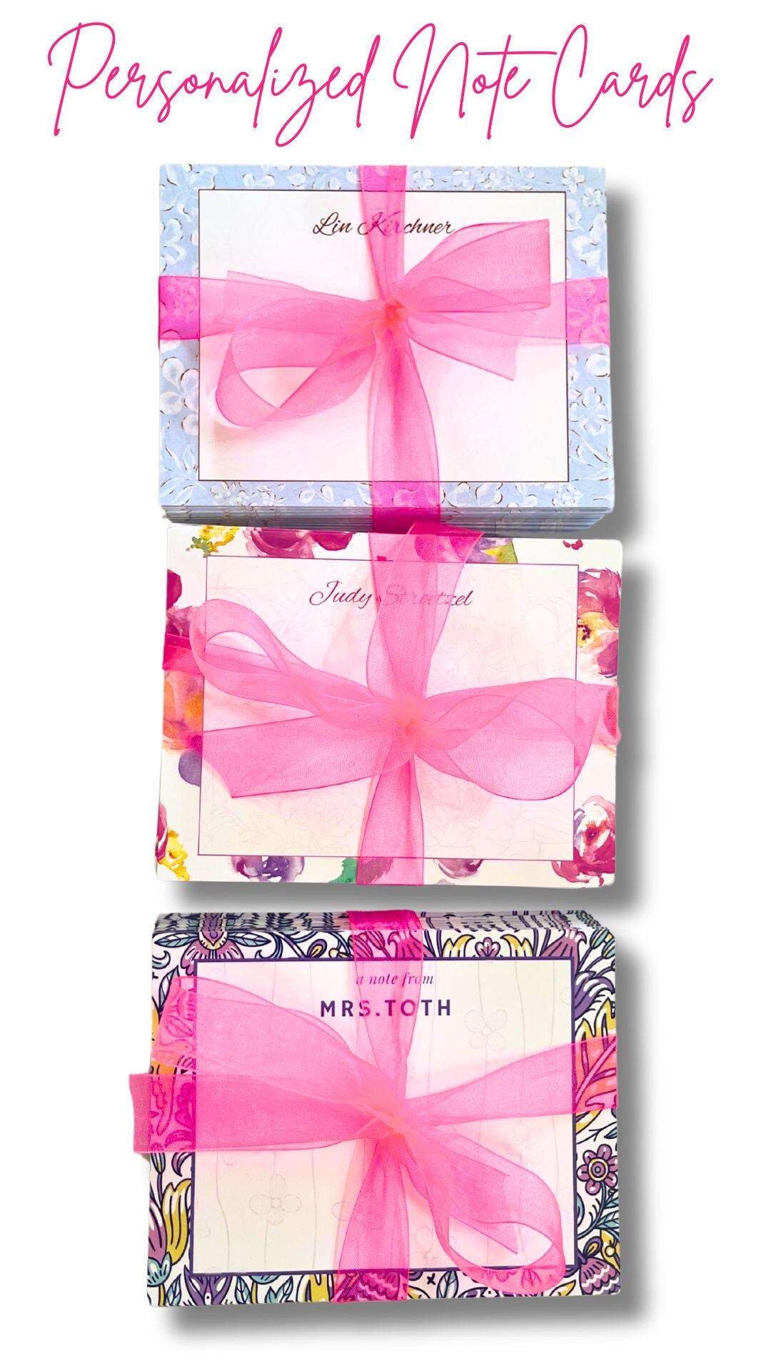 Personalized Note Cards 5x7 – Custom Stationery Set Printed Front ...