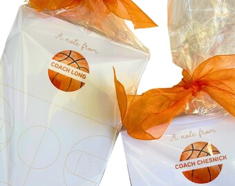 Personalized  5.5&quot; x 8&quot; Basketball Coach Team Notepad note paper, Sports note pad, valentines day notepad, personalized Coach Gift