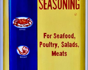 Maryland Old Bay Canvas Print, 12x24 Baltimore Crab Wall Decor, Local Kitchen Sign Seasoning Seafood, Chesapeake Bay Poster, Annapolis Art