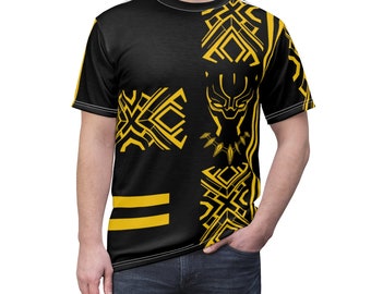 Black Panther Inspired Themed Yellow Black Unisex AOP Cut & Sew Tee