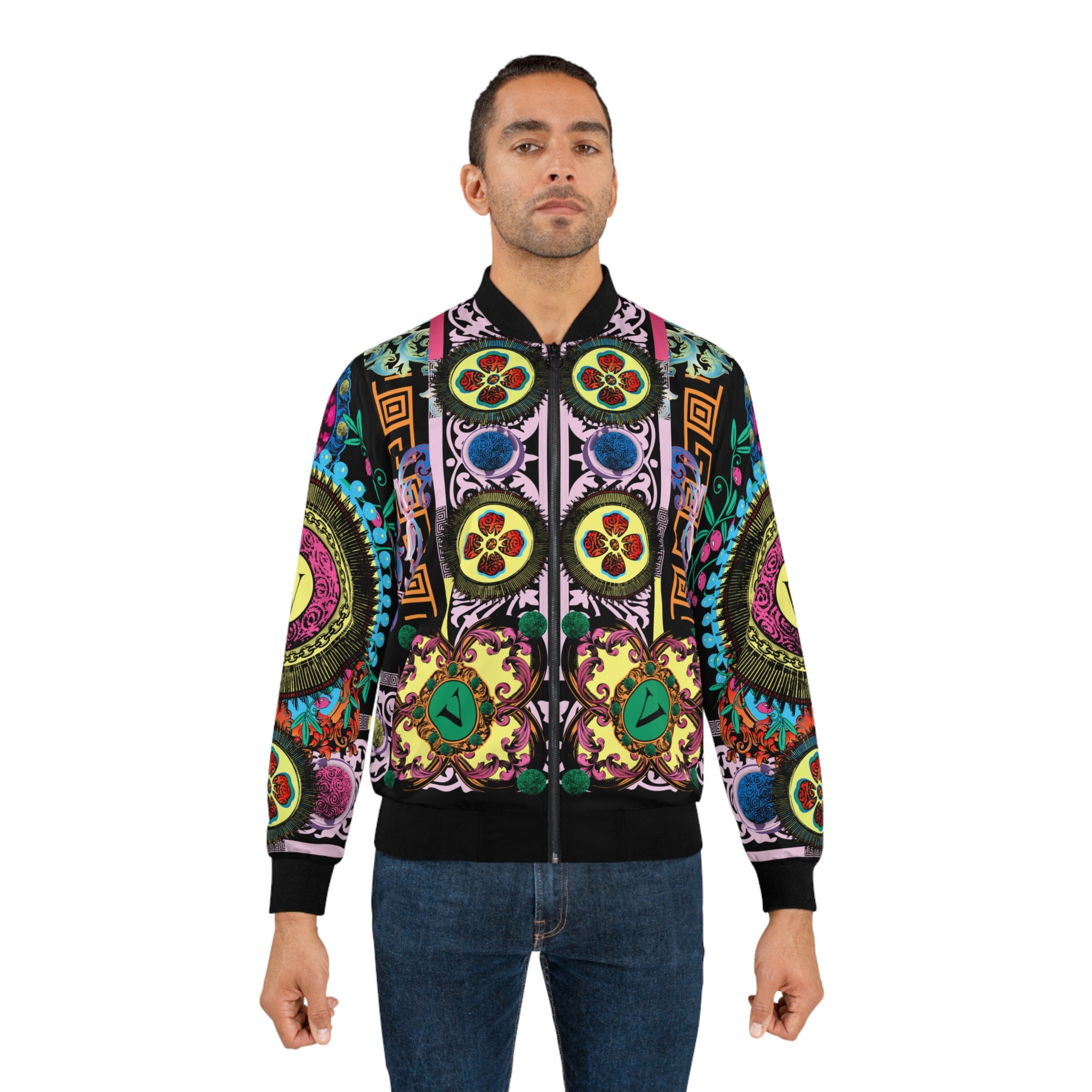 Top Designer Styled Inspired Colorful Jacket Themed AOP Bomber Jacket ...