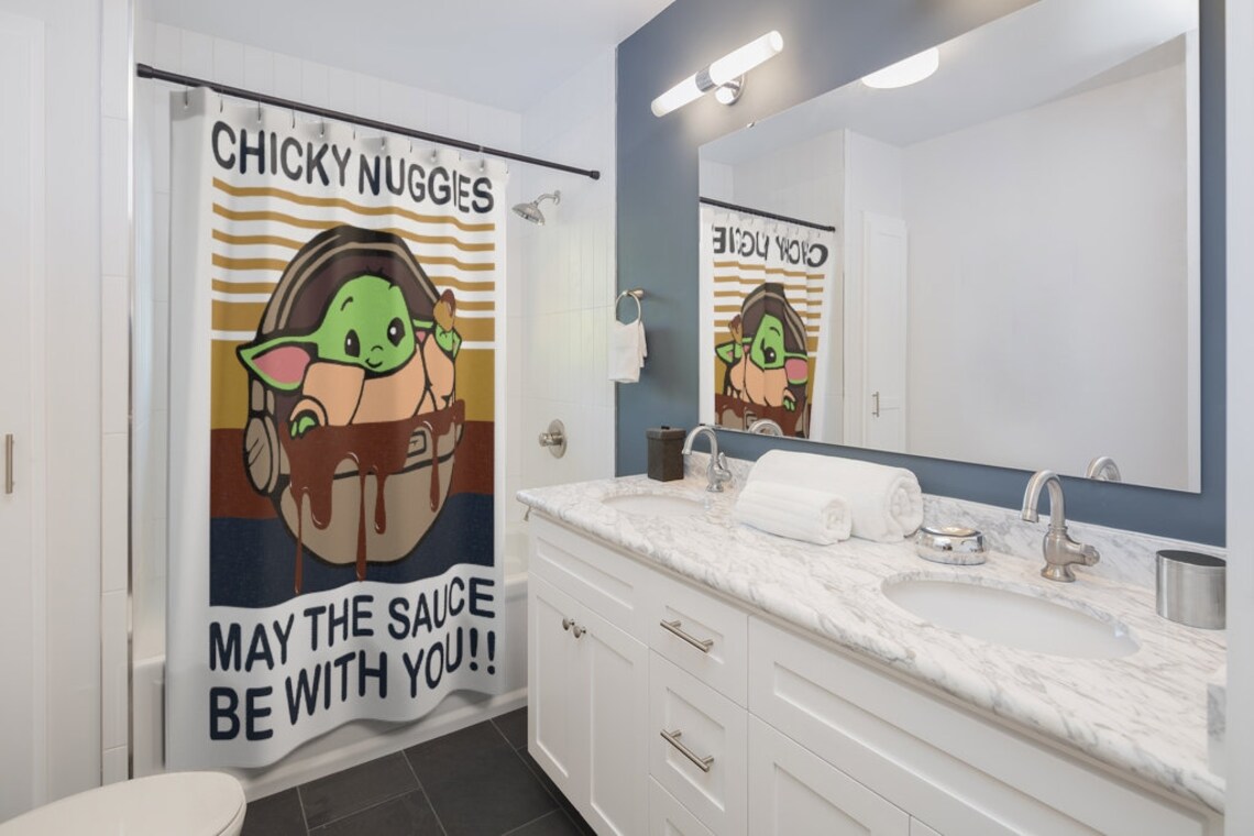Chicky Nuggies Baby Yoda Shower Curtain Etsy