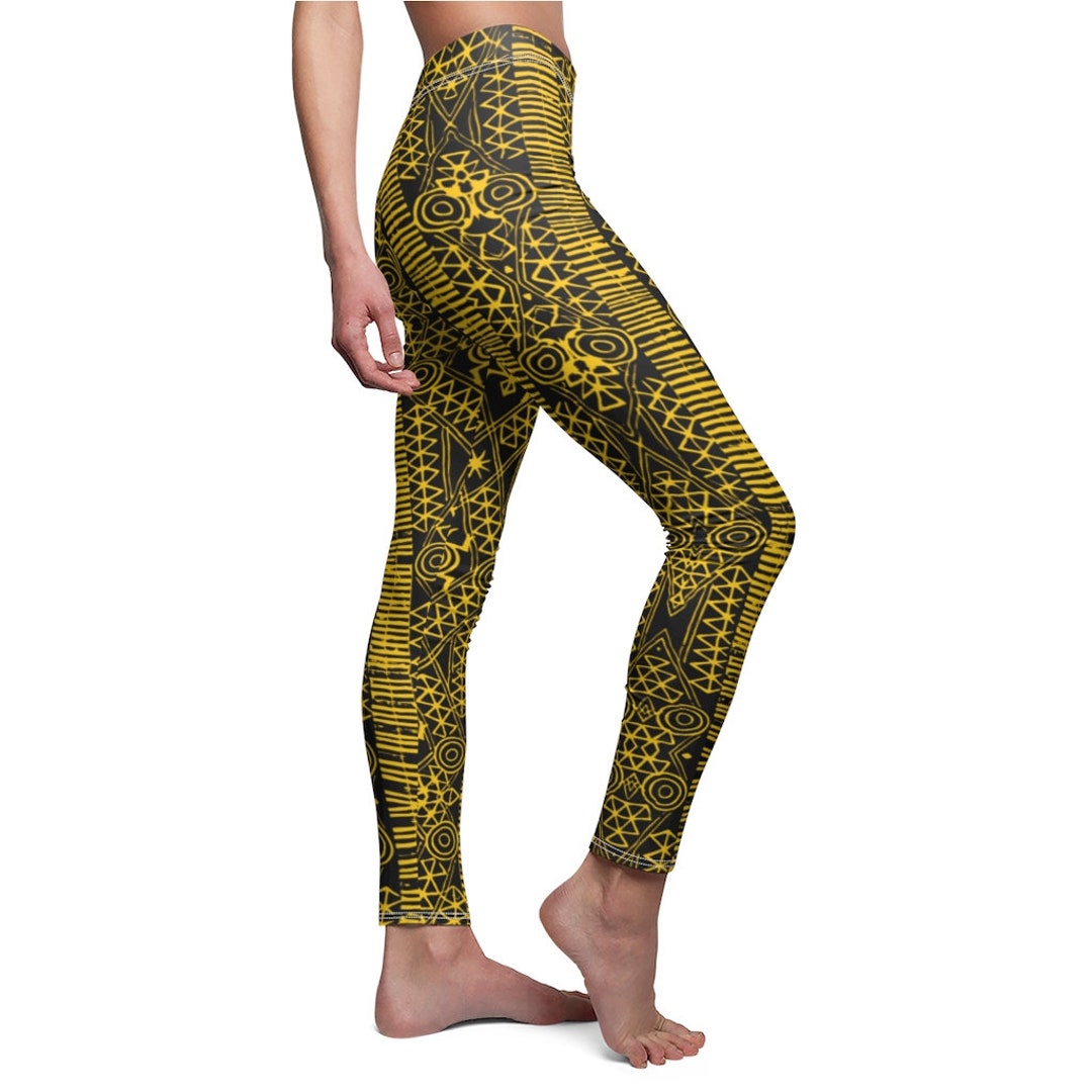 yellow and black nike leggings