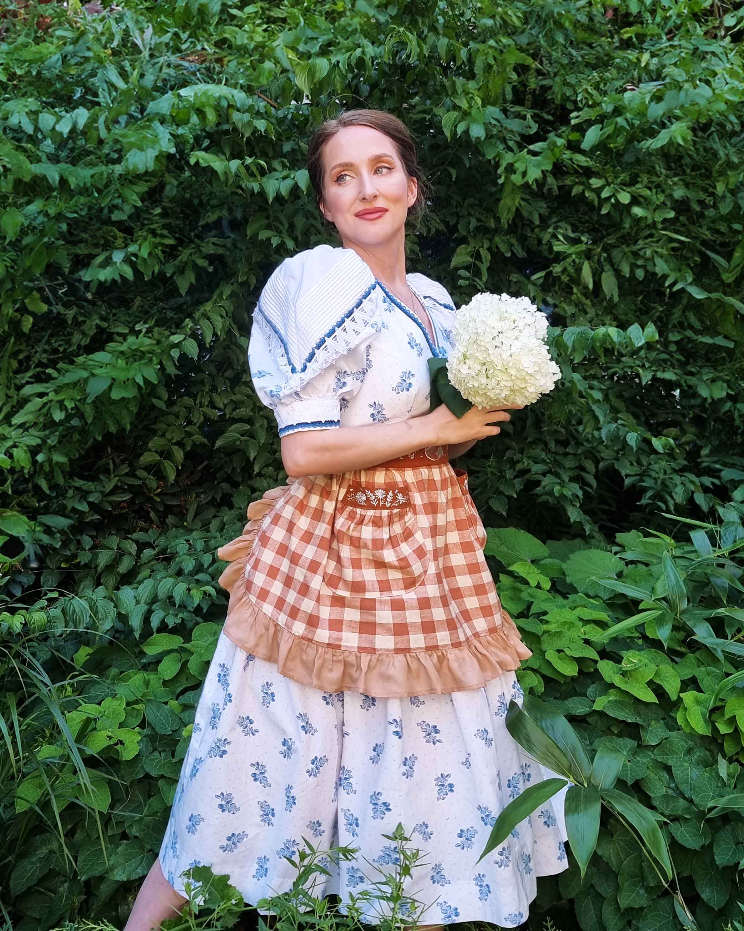 Handmade Apron - August Fox - Checkered linen with