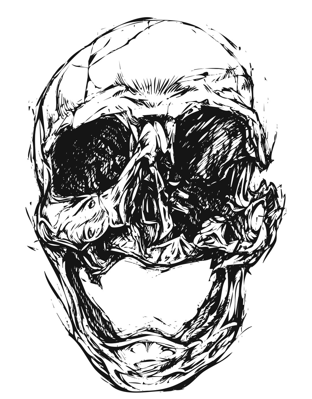 Screaming Skull, High Quality, Vector Art, T-shirt Design - Etsy