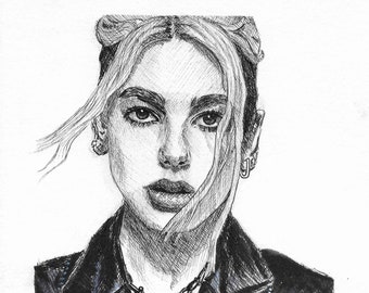 Dua Lipa Drawing Etsy