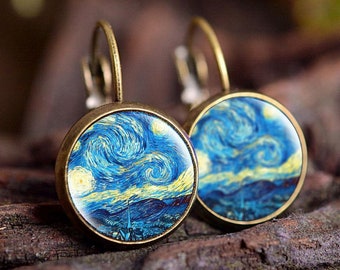 Van Gogh Earrings - A Starry Night