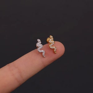 18k Gold Plated Zircon Small Tiny Stud Dainty Sterling Silver mini Earrings for Women, star Earstack, cartilage, tragus, gifts for her image 2