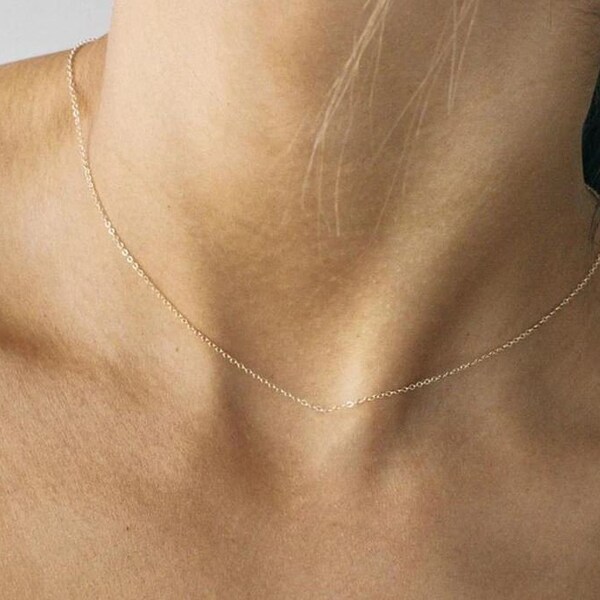 Delicate Chain • Layering Necklace, Choker Necklace, Simple Chain Necklace, Wedding Gift, Dainty Chain Necklace, Thin Chain