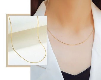 Gold SNAKE Chain Necklace, 18K Gold Filled Snake Chain Necklace, Dainty Layering Necklaces, Minimalist Jewelry, Dainty Thin Chain