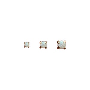 Tiny Opal stud earrings, Sterling Silver, Gold Opal dainty stud, Tiny stud, Opal gemstones stud, tiny earrings, small earrings, 3 piece set image 4