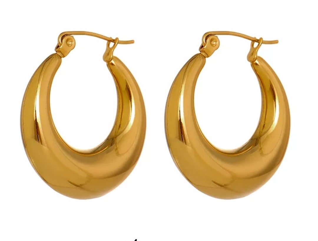 Large Gold Hoop Earrings Statement Large Hoop Earrings Gold Minimal