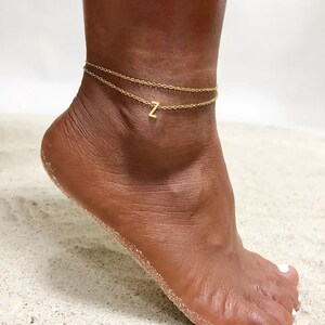 18k Gold Plated Personalized Alphabet Anklet, Initial Custom Anklet Gift, Customized Dainty Anklet, Name Anklet, Summer Anklet, Anklet