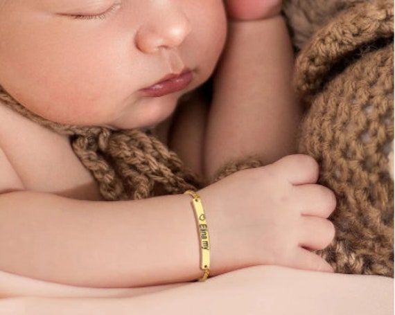 Hoe morfine Arresteren Aangepaste baby naam armband zilver gouden armband - Etsy Nederland