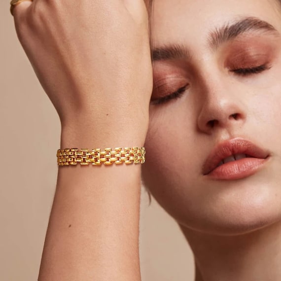 Panther link deals gold bracelet