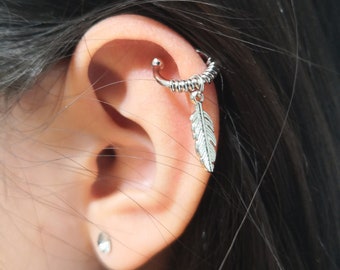 Leaf Ear Cuff, ear cuff no piercing, gold ear cuff,  silver ear cuff non pierced • fake helix piercing • ear cuffs • fake piercings