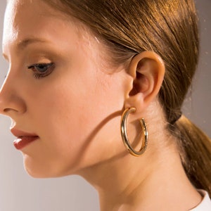 Large Gold Hoop Earrings, Extra Large, Medium Silver Hoop Earrings, Rose Gold Minimal Hoop Earring, 62mm, 42mm, 25mm