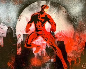 Daredevil/  Daredevil Art/ Spray Paint Art/ Daredevil Poster/ Daredevil Gift
