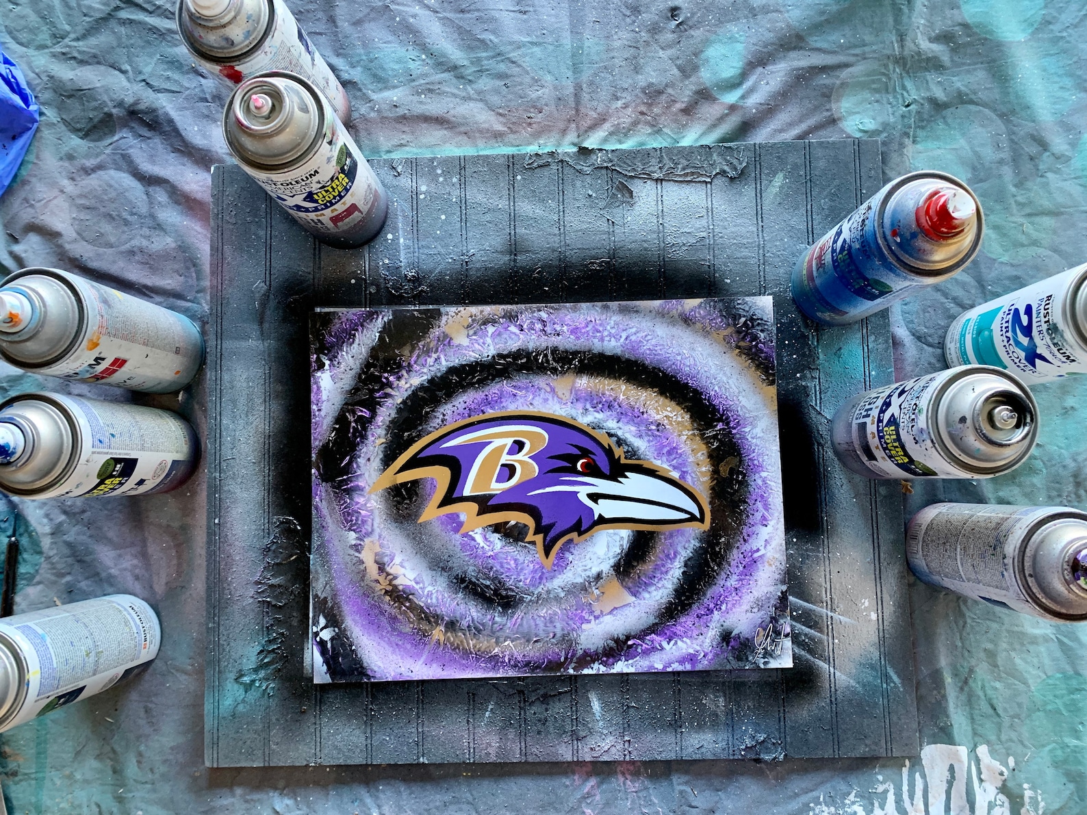 Baltimore Ravens Art/ Baltimore Ravens Poster/ Spray Paint Etsy